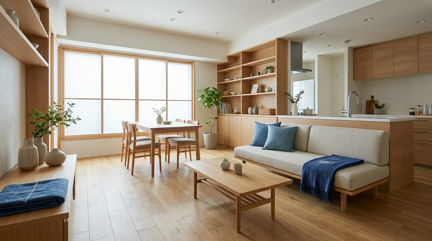 日本の一般的な住宅のリビング空間イメージ